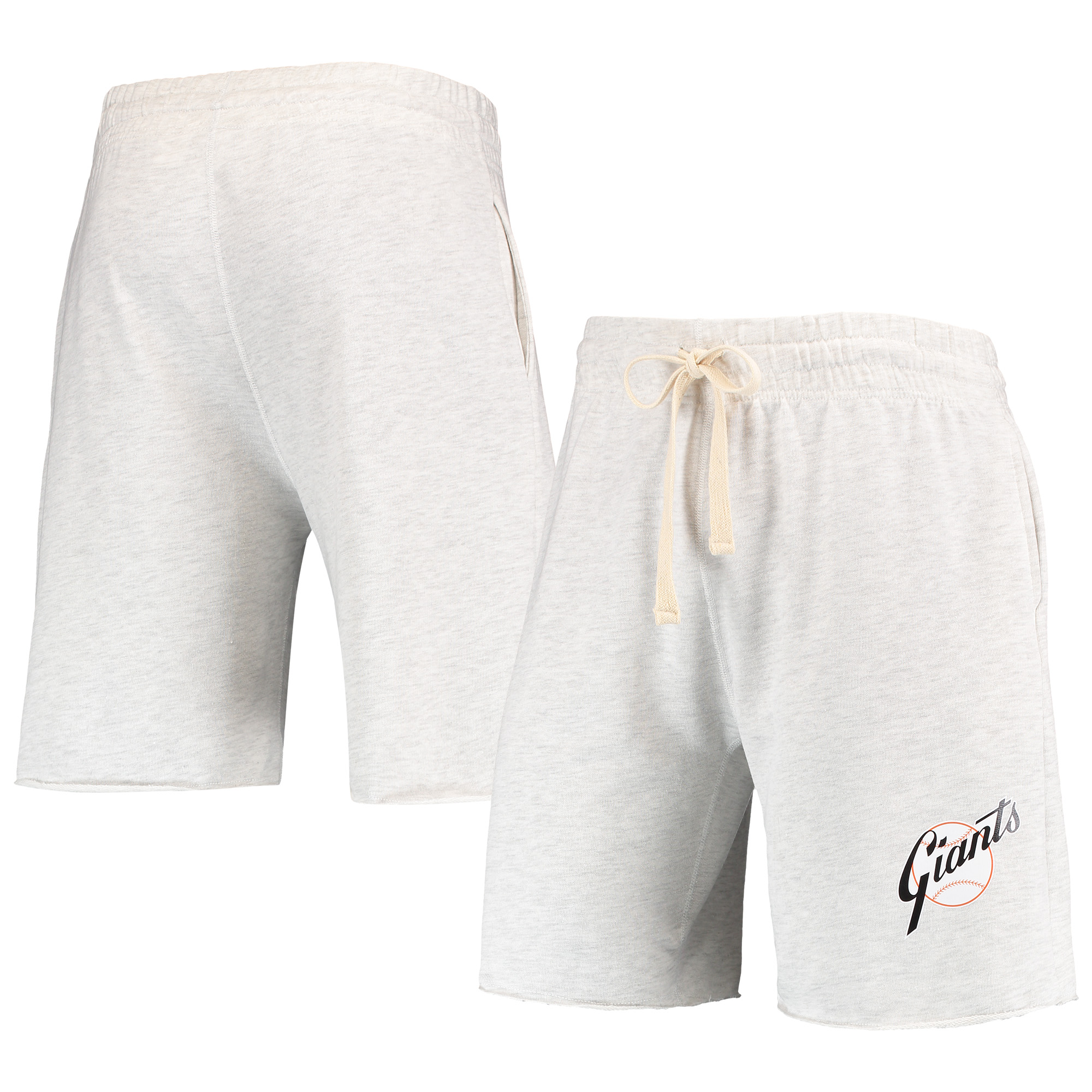 Men's Concepts Sport Oatmeal San Francisco Giants Mainstream Logo Terry Tri-Blend Shorts - Image 5