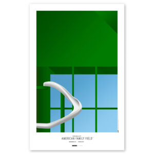 Milwaukee Brewers Minimalist American Family Field 11'' x 17'' Art Poster