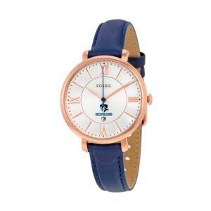 Women's Fossil Navy Johns Hopkins Blue Jays Jacqueline Leather Watch