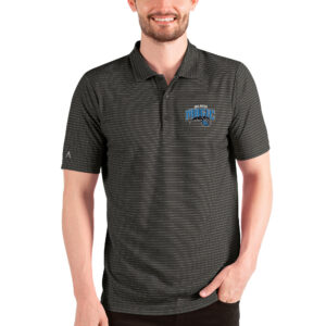 Men's Antigua Heathered Black/Silver Orlando Magic Esteem Polo