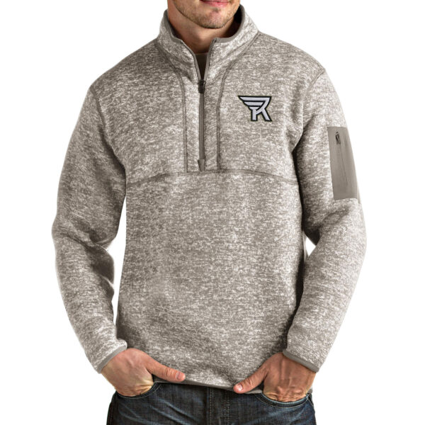 Men's Antigua Heathered Gray Rochester Knighthawks Fortune Half-Zip Pullover Jacket