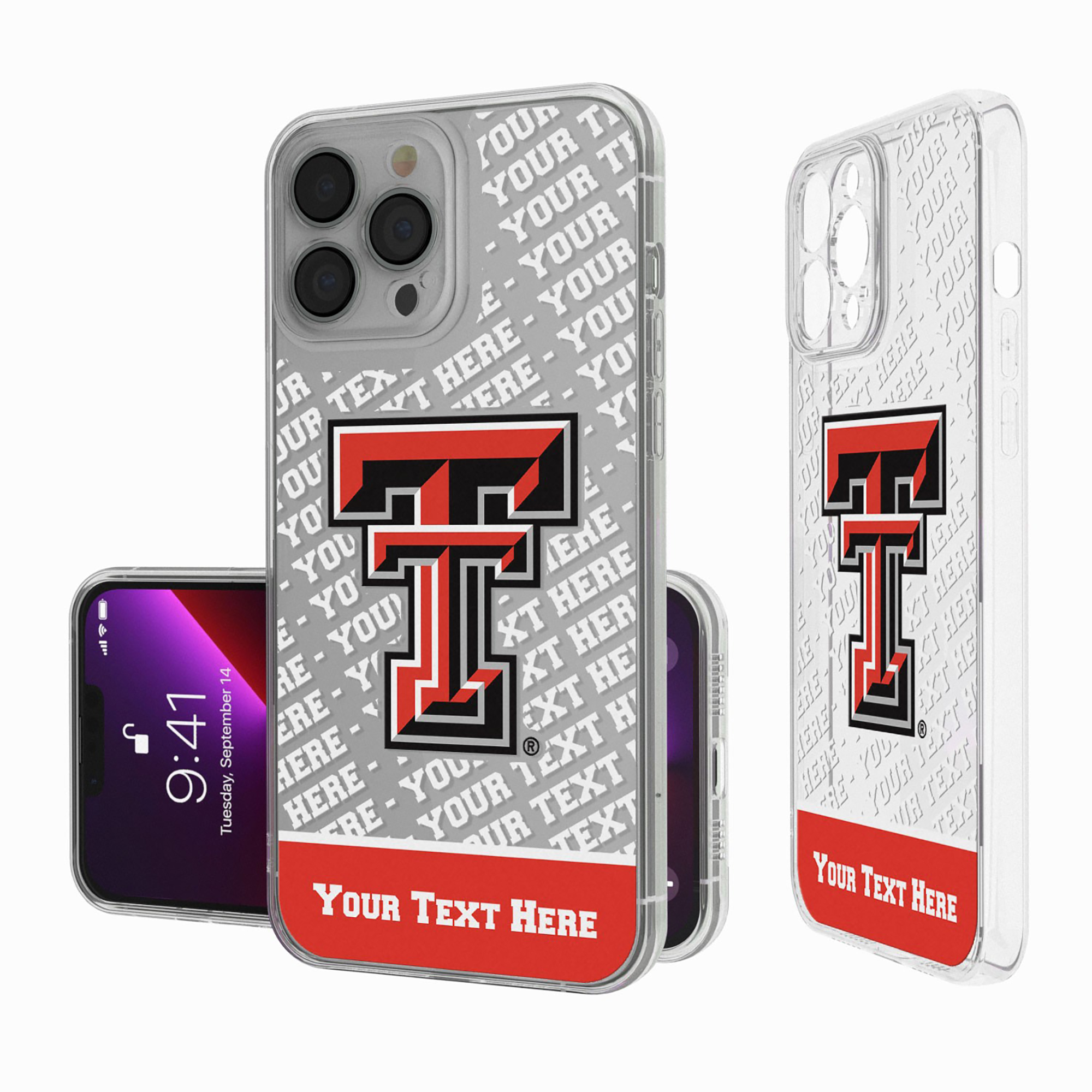 Texas Tech Red Raiders Endzone iPhone Personalized Clear Case