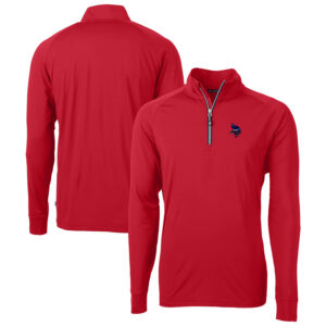 Men's Cutter & Buck Red Minnesota Vikings Team Adapt Eco Knit Hybrid Recycled Quarter-Zip Pullover Top