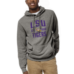 Men's League Collegiate Wear Heather Gray LSU Tigers Heritage Tri-Blend Pullover Hoodie
