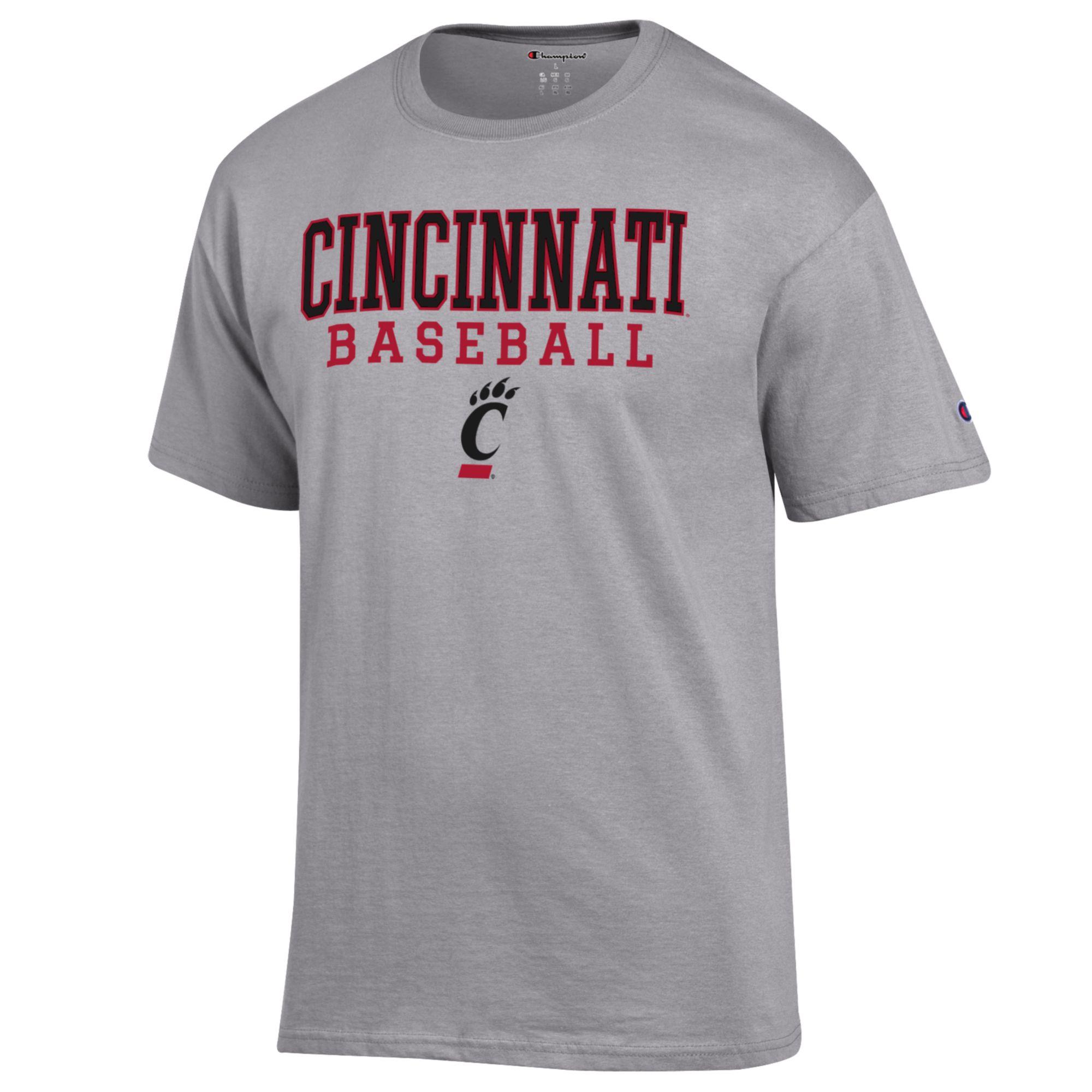 Men's Champion Gray Cincinnati Bearcats Baseball Stack T-Shirt - Image 3