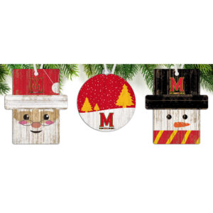 Maryland Terrapins 3-Pack Ornament Set