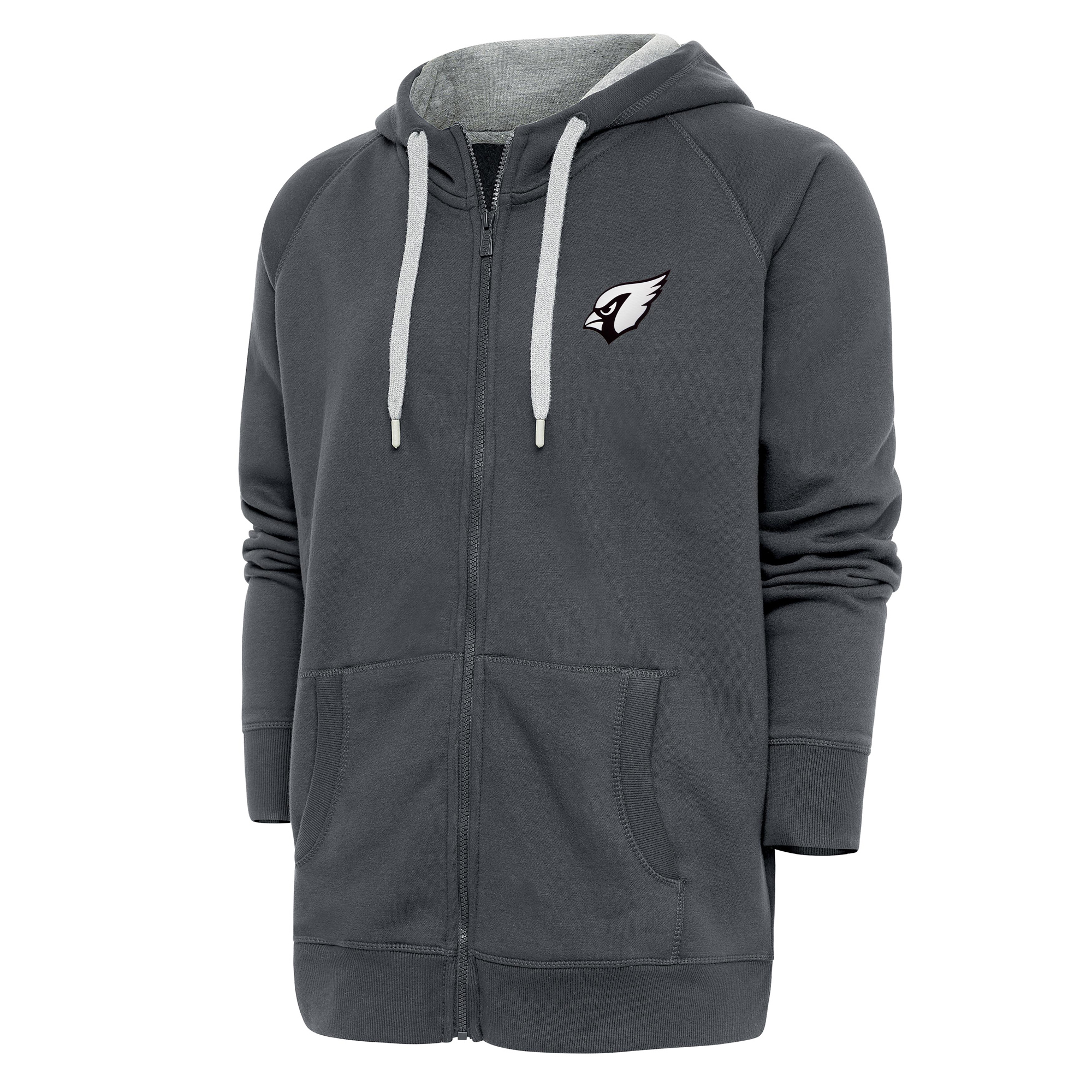 Men's Antigua Charcoal Arizona Cardinals Metallic Logo Victory Full-Zip Hoodie - Image 2