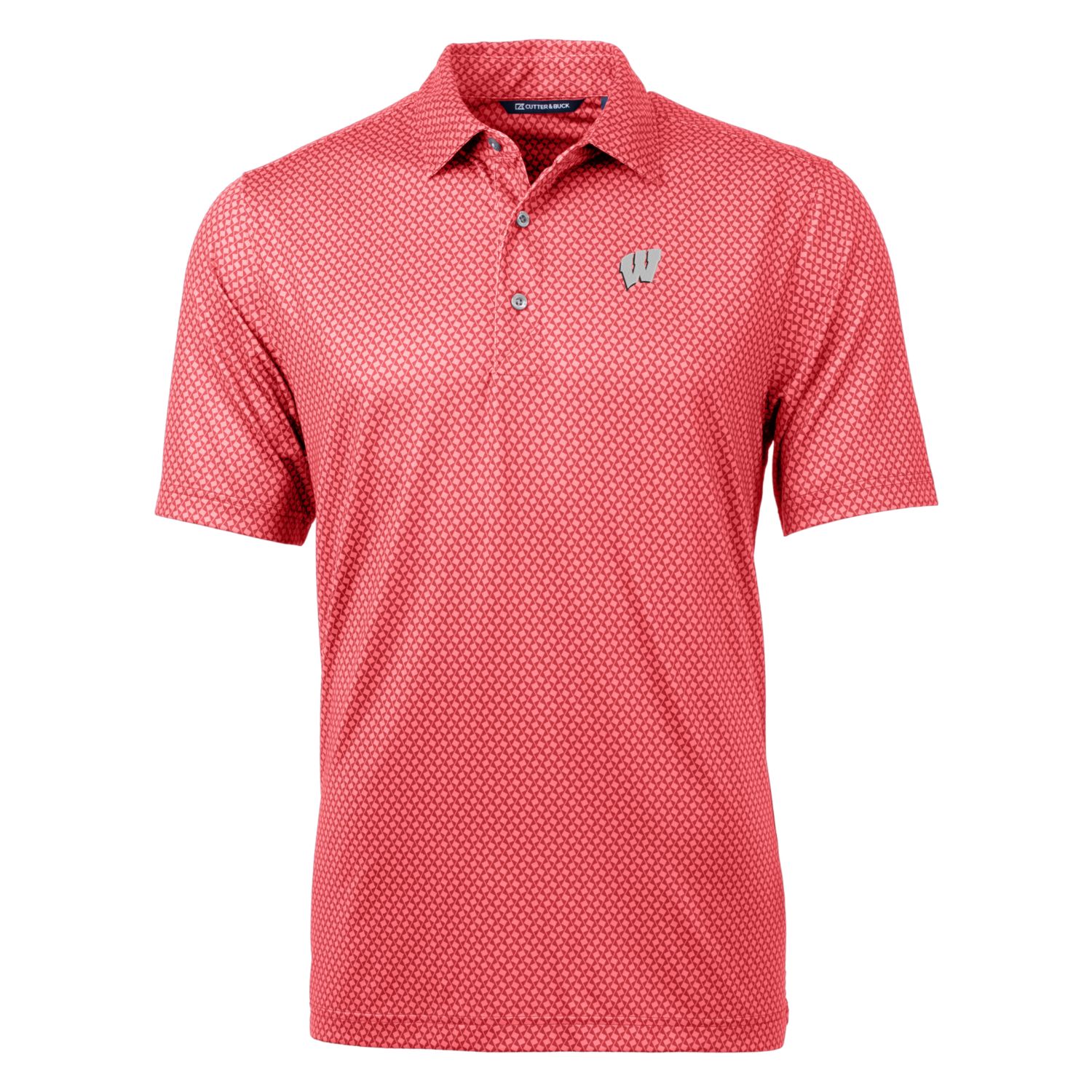 Men's Cutter & Buck Red Wisconsin Badgers Pike Banner Print Polo - Image 7
