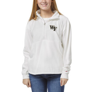 Women's League Collegiate Wear White Wake Forest Demon Deacons Victory Springs Tri-Blend Quarter-Zip Pullover Sweatshirt
