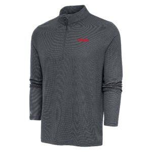 Men's Antigua Heather Charcoal Kansas City Chiefs Team Logo Throwback Quarter-Zip Pullover Top