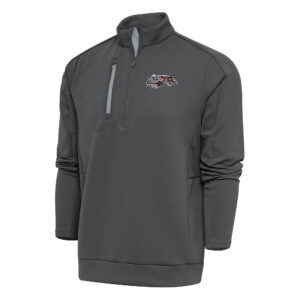 Men's Antigua Charcoal Cincinnati Bengals Team Logo Throwback Generation Quarter-Zip Pullover Top
