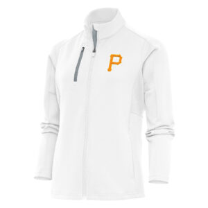 Women's Antigua White Pittsburgh Pirates Logo Generation Full-Zip Jacket