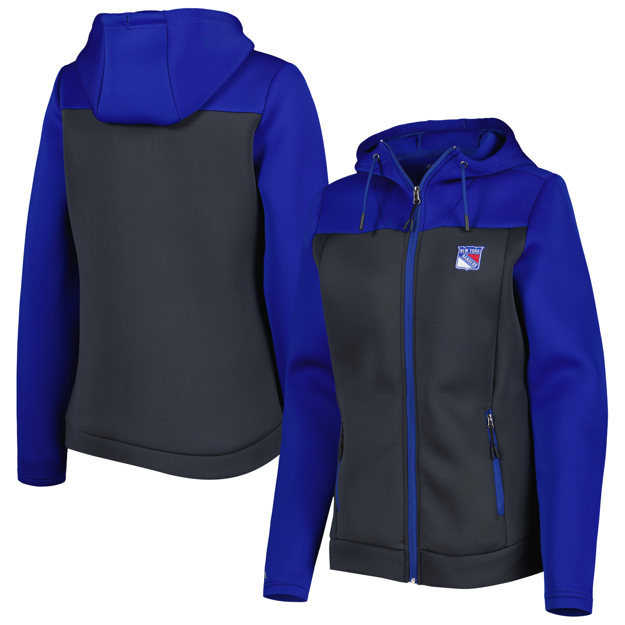 Women's Antigua Blue/Gray New York Rangers Protect Full-Zip Jacket - Image 6
