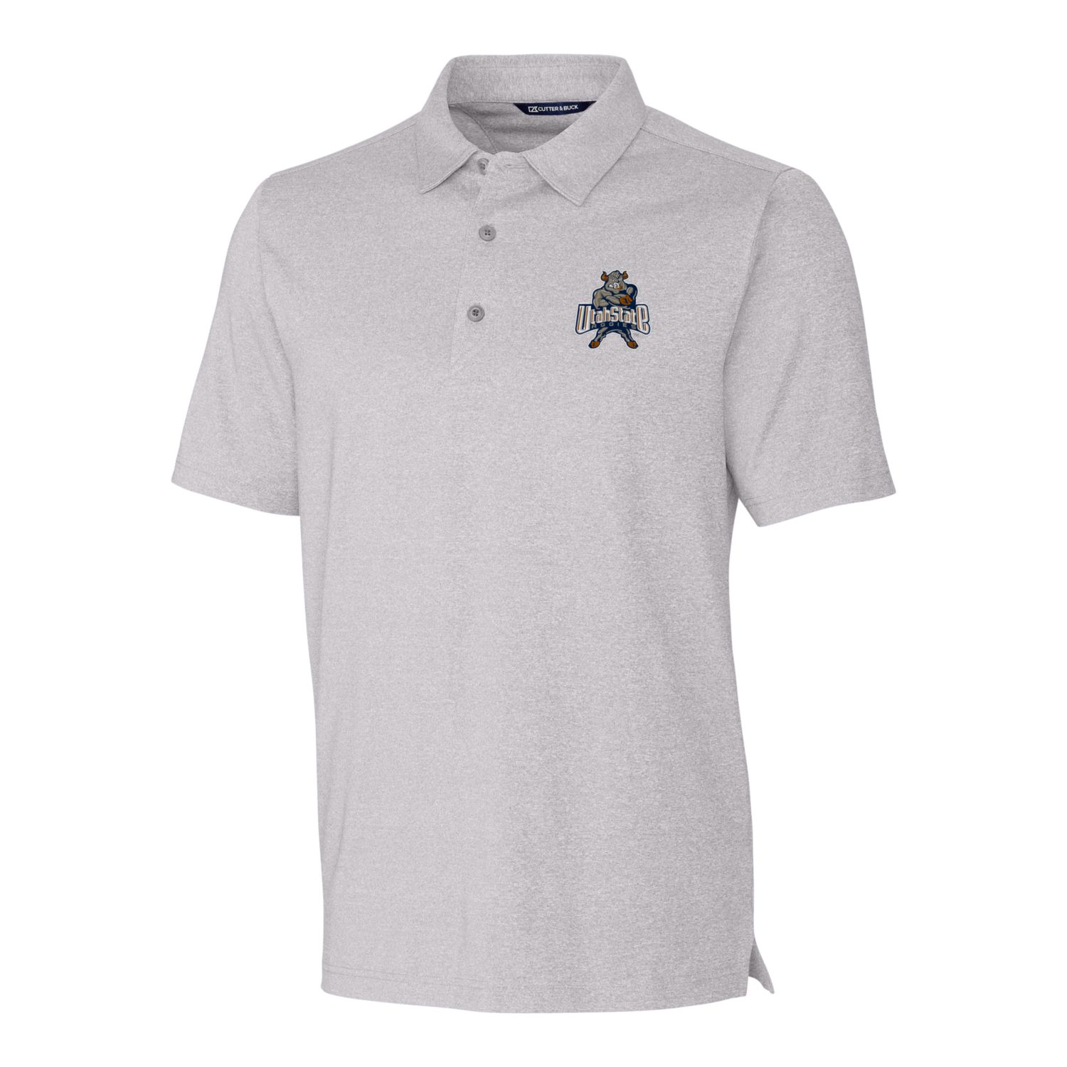 Men's Cutter & Buck Heather Gray Utah State Aggies Forge Stretch Polo - Image 8