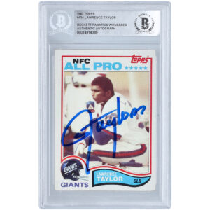 Lawrence Taylor New York Giants Autographed 1982 Topps NFC All Pro #434 Beckett Fanatics Witnessed Authenticated Rookie Card