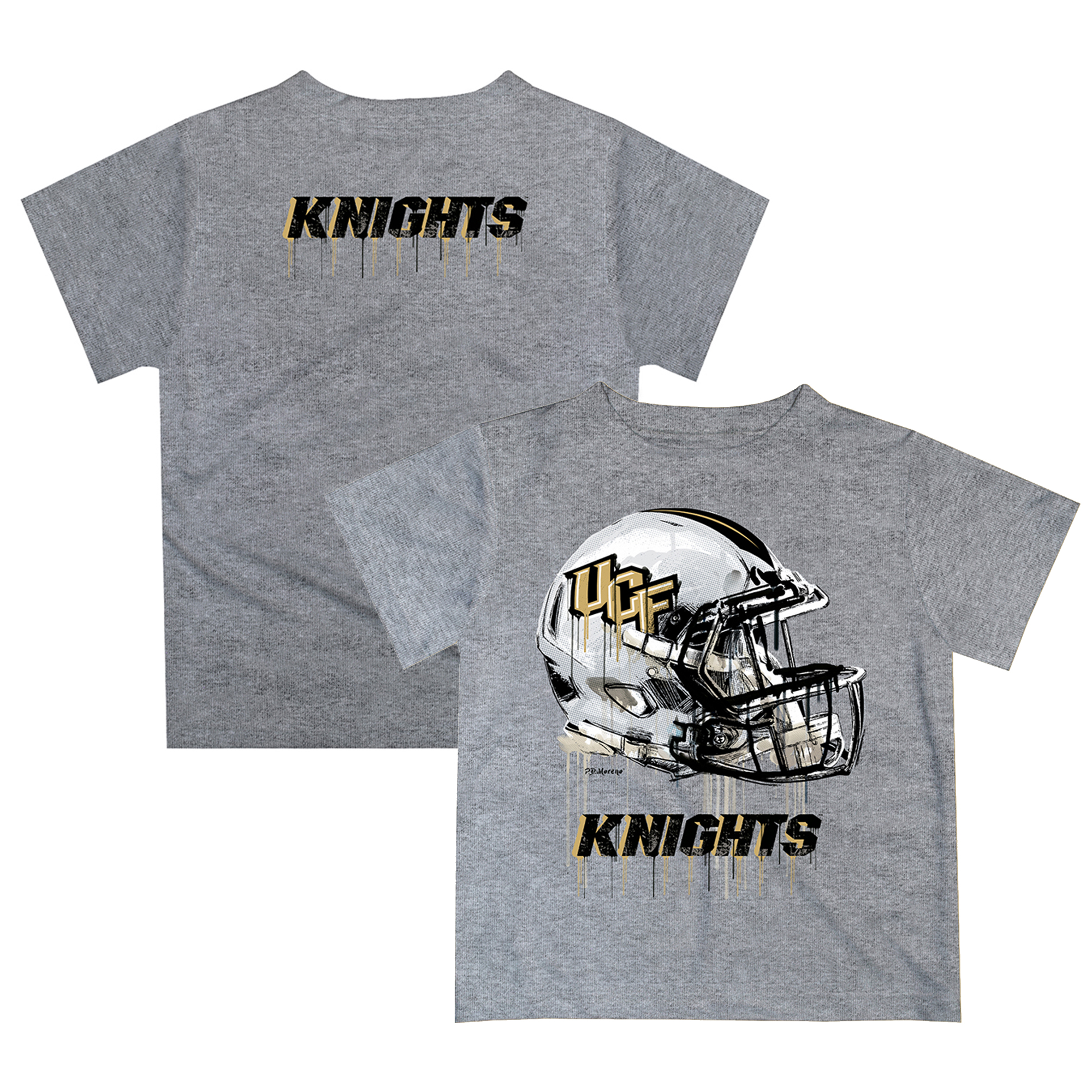 Youth Gray UCF Knights Dripping Helmet T-Shirt
