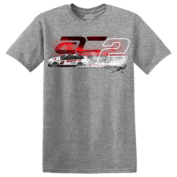 Men's Team Penske Heather Gray Austin Cindric 2023 #2 Discount Tire T-Shirt - Image 6