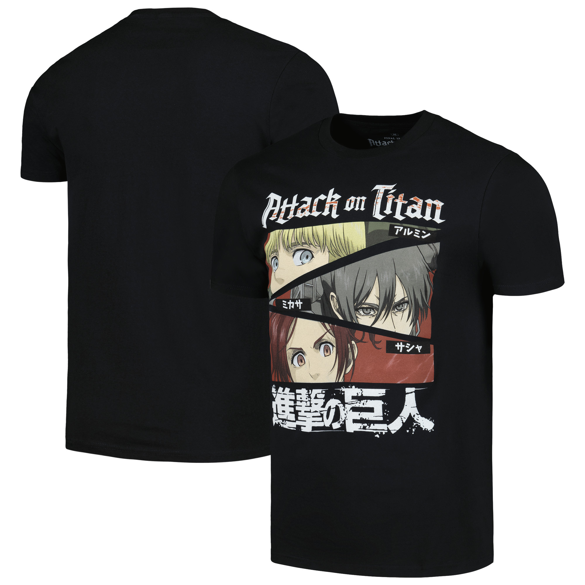 Men's Ripple Junction Black Attack on Titan Graphic T-Shirt