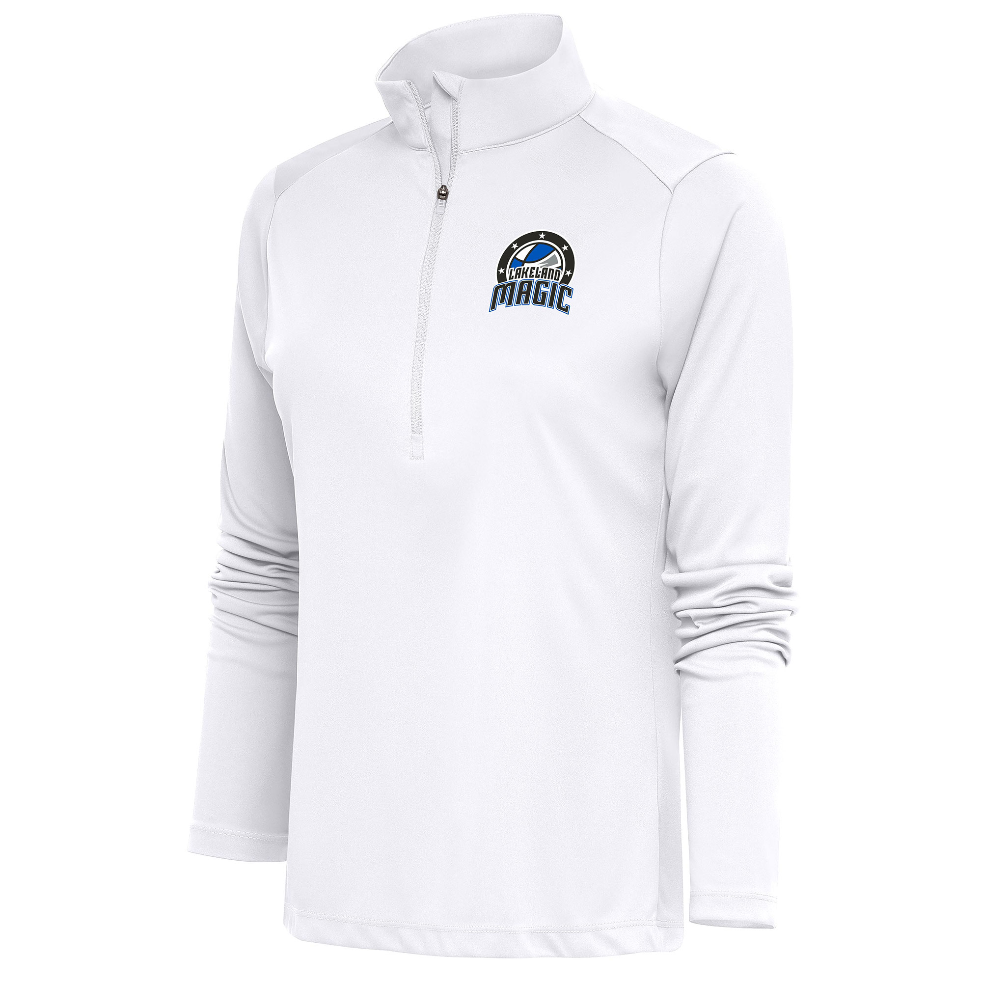 Women's Antigua White Lakeland Magic Tribute Half-Zip Pullover Top