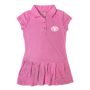 Girls Toddler Garb  Pink BYU Cougars Caroline Cap Sleeve Polo Dress