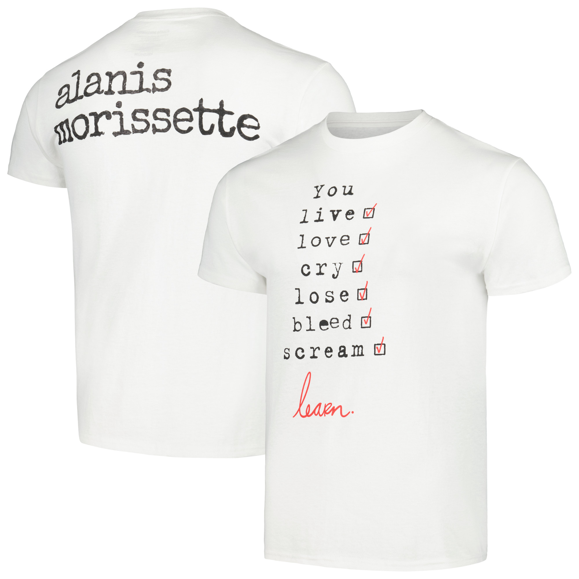 Men's White Alanis Morissette You Learn T-Shirt