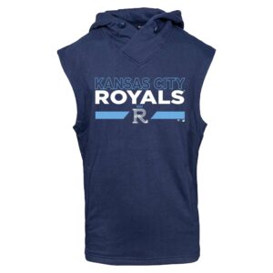 Men's Levelwear Navy Kansas City Royals City Connect Throttle No Hitter Hoodie Sleeveless T-Shirt