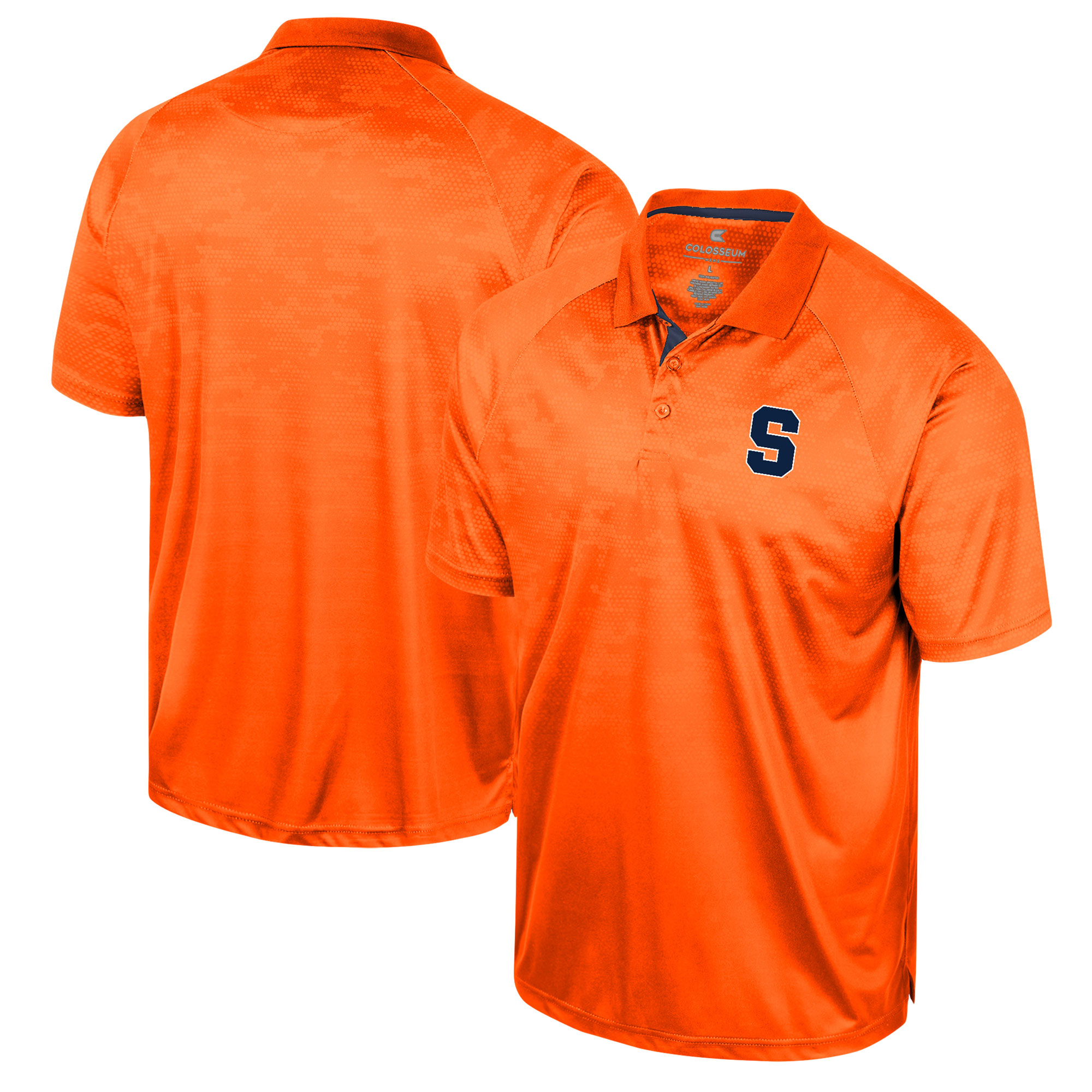 Men's Colosseum Orange Syracuse Orange Honeycomb Raglan Polo - Image 5