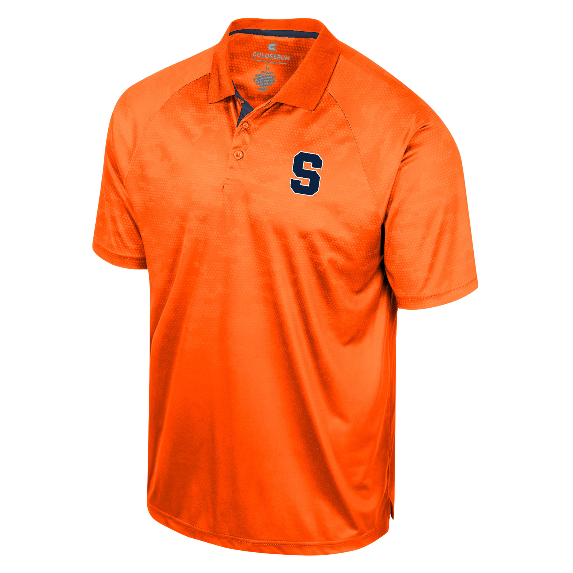 Men's Colosseum Orange Syracuse Orange Honeycomb Raglan Polo - Image 3