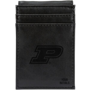 Black Purdue Boilermakers Personalized Front Pocket Wallet