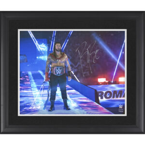 Roman Reigns WWE Autographed Framed 16" x 20" Clash at the Castle Entrance Photograph