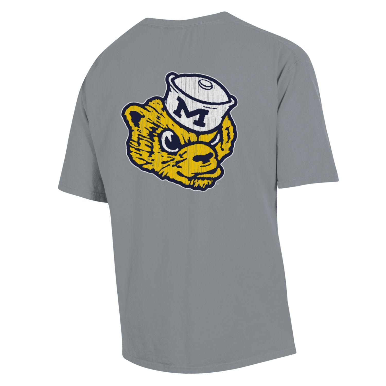 Men's Comfort Wash Graphite Michigan Wolverines Vintage Logo T-Shirt - Image 4