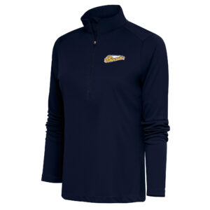 Women's Antigua  Navy Montgomery Biscuits Tribute Half-Zip Pullover Top
