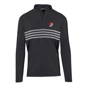 Men's Levelwear  Black Portland Trail Blazers Asher Insignia Core Quarter-Zip Pullover Top