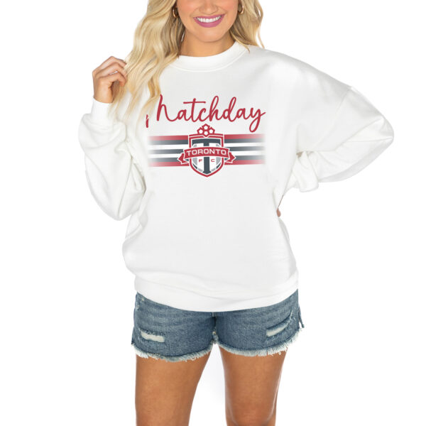 Women's Gameday Couture  White Toronto FC Matchday Crewneck Drop Shoulder Sweatshirt