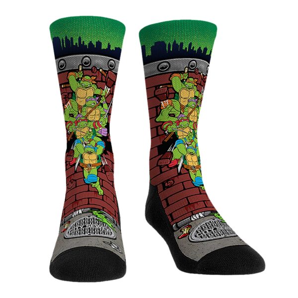 Unisex Rock Em Socks Teenage Mutant Ninja Turtles Group Breakout Crew Socks