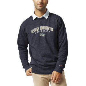 Men's League Collegiate Wear  Heather Navy George Washington University  Heritage Tri-Blend Pullover Sweatshirt
