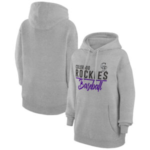 Women's G-III 4Her by Carl Banks  Heather Gray Colorado Rockies Team Fleece Pullover Hoodie