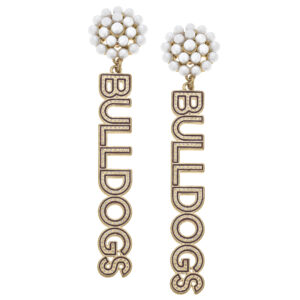 Women's Mississippi State Bulldogs Pearl Cluster Dotted Enamel Drop Earrings