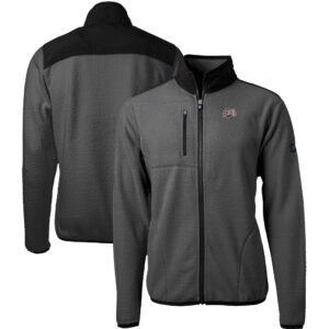 Men's Cutter & Buck  Gray/Black Montana Grizzlies Cascade Eco Sherpa Fleece Full-Zip Jacket