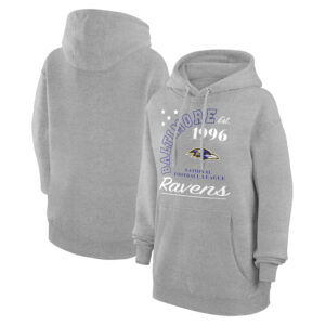 Unisex Starter  Heather Gray Baltimore Ravens Arch Team Fleece Pullover Hoodie