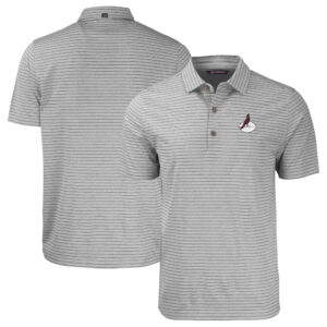 Men's Cutter & Buck  Heather Gray Arizona Cardinals Throwback Forge Eco Heather Stripe Stretch Recycled Polo