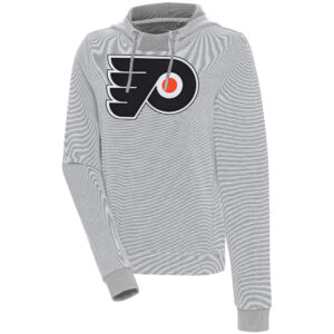 Women's Antigua  Gray Philadelphia Flyers Axe Bunker Tri-Blend Pullover Hoodie