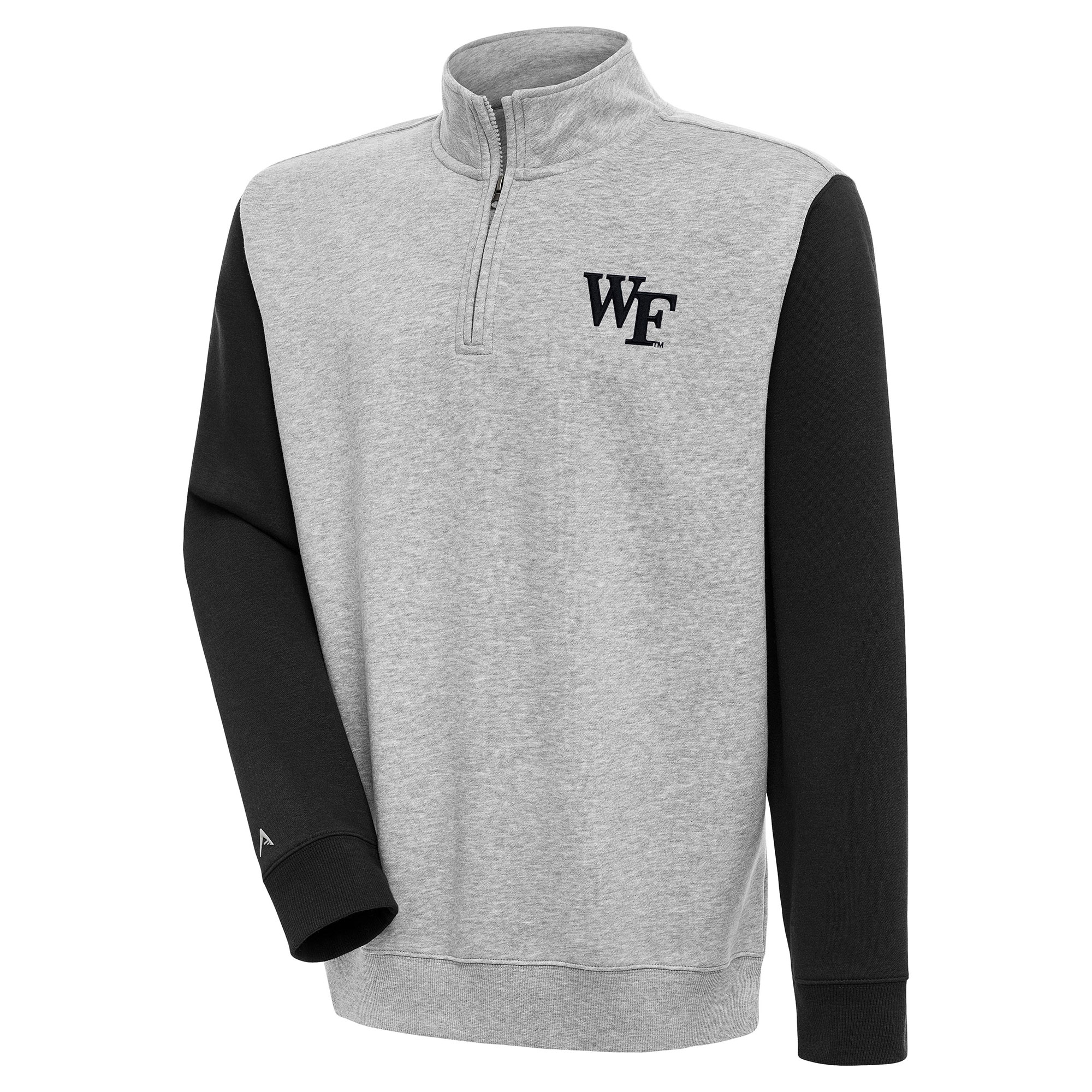 Men's Antigua Heather Gray Wake Forest Demon Deacons Victory Quarter-Zip Pullover Top
