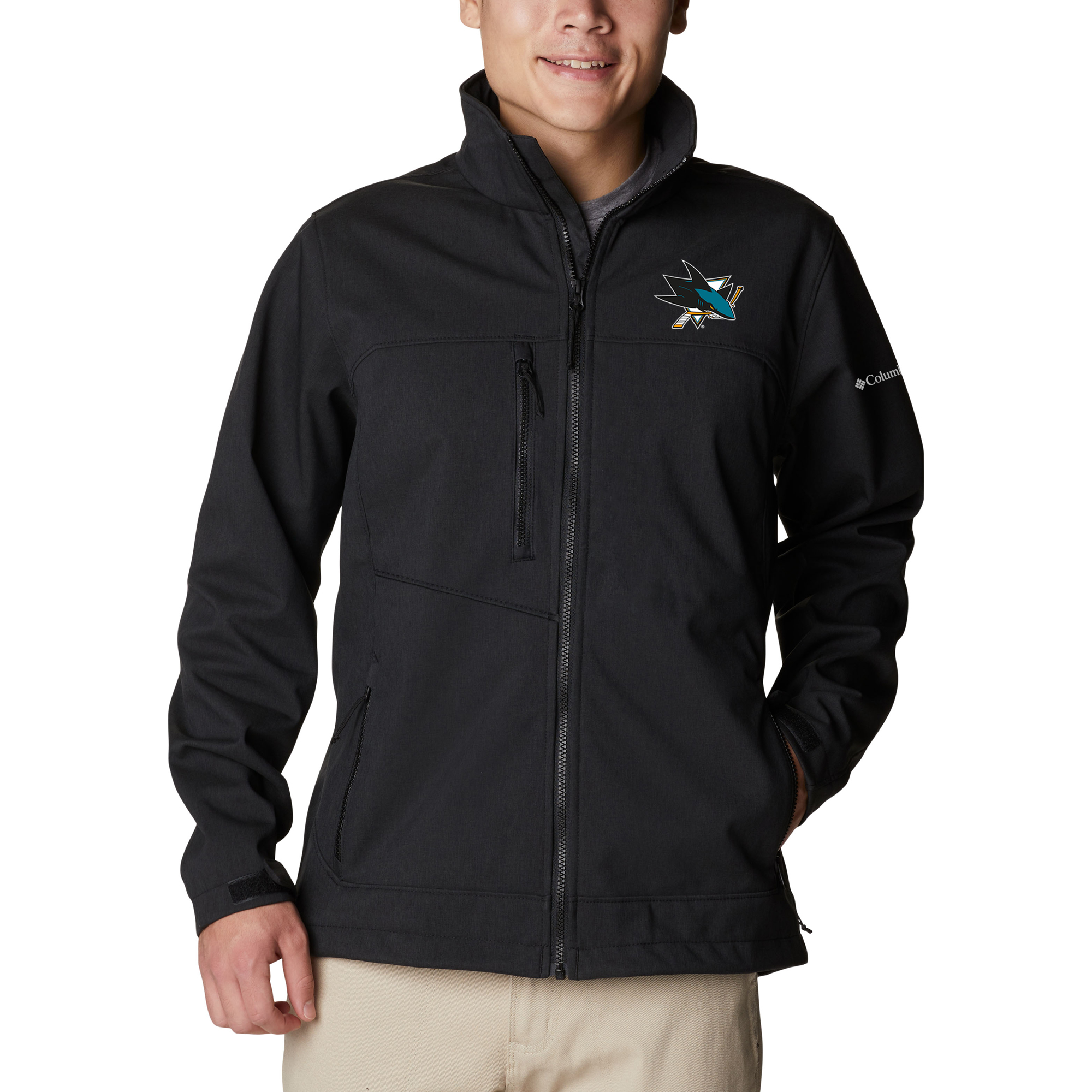Men's Columbia Black San Jose Sharks Ascender II Full-Zip Jacket