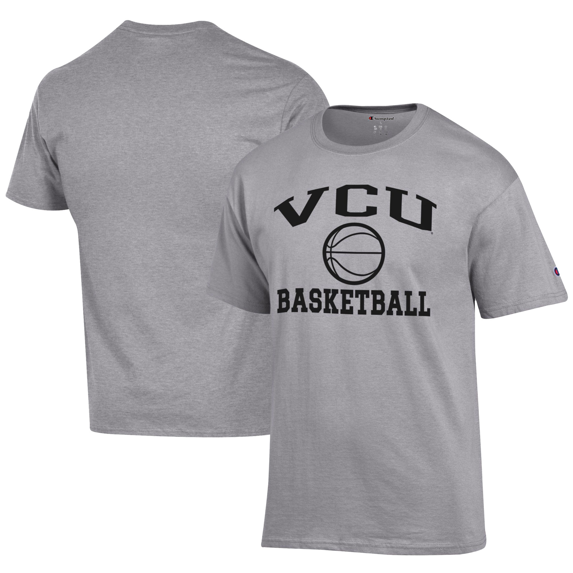 Men's Champion Gray VCU Rams Icon Logo Basketball Jersey T-Shirt