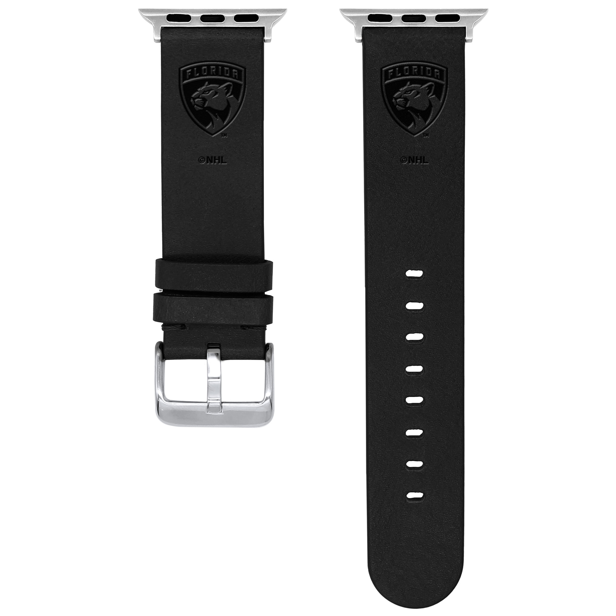 Black Florida Panthers Leather Apple Watch Band - Image 3