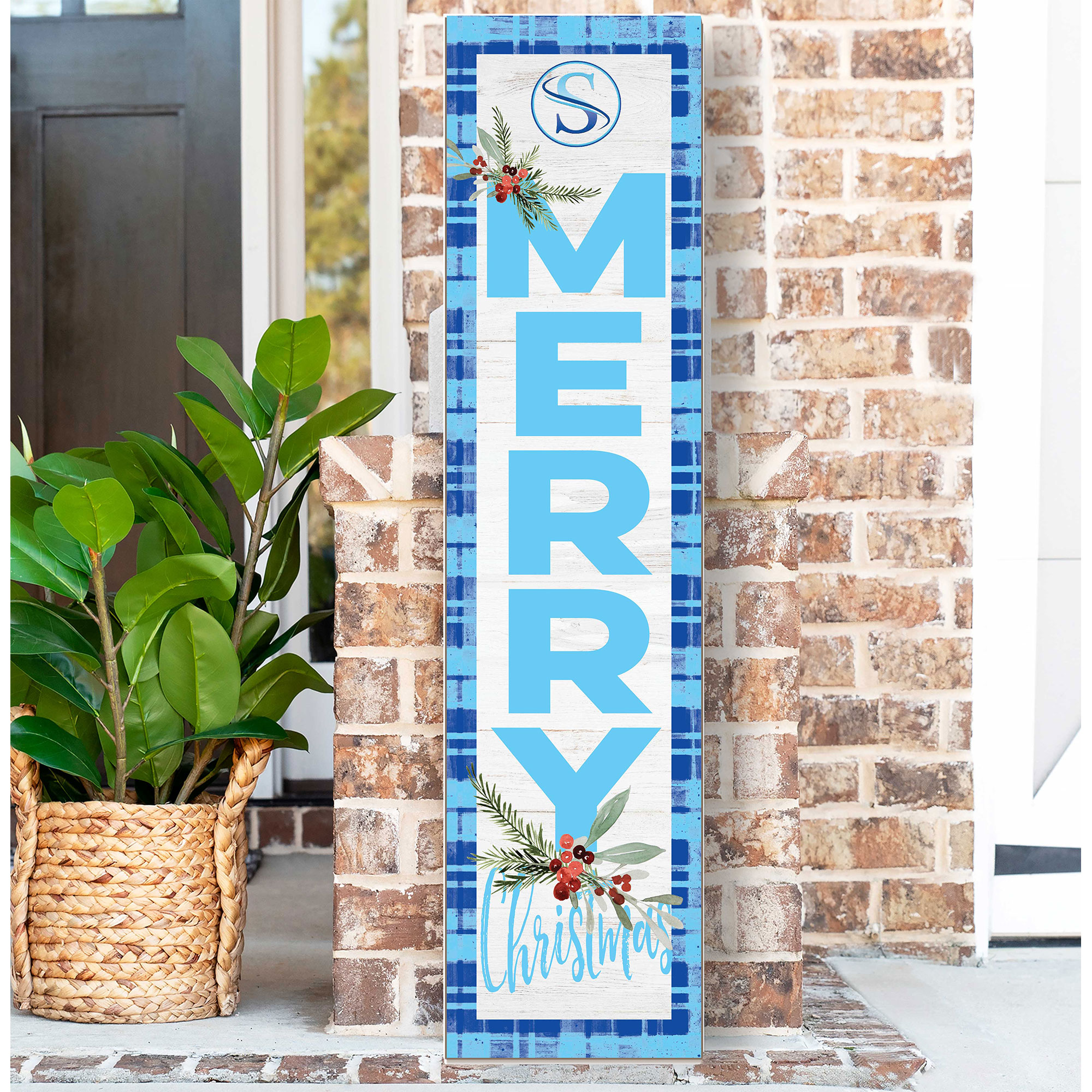 Southern West Virginia Community and Technical College 12'' x 48'' Outdoor Merry Christmas Leaner - Image 3