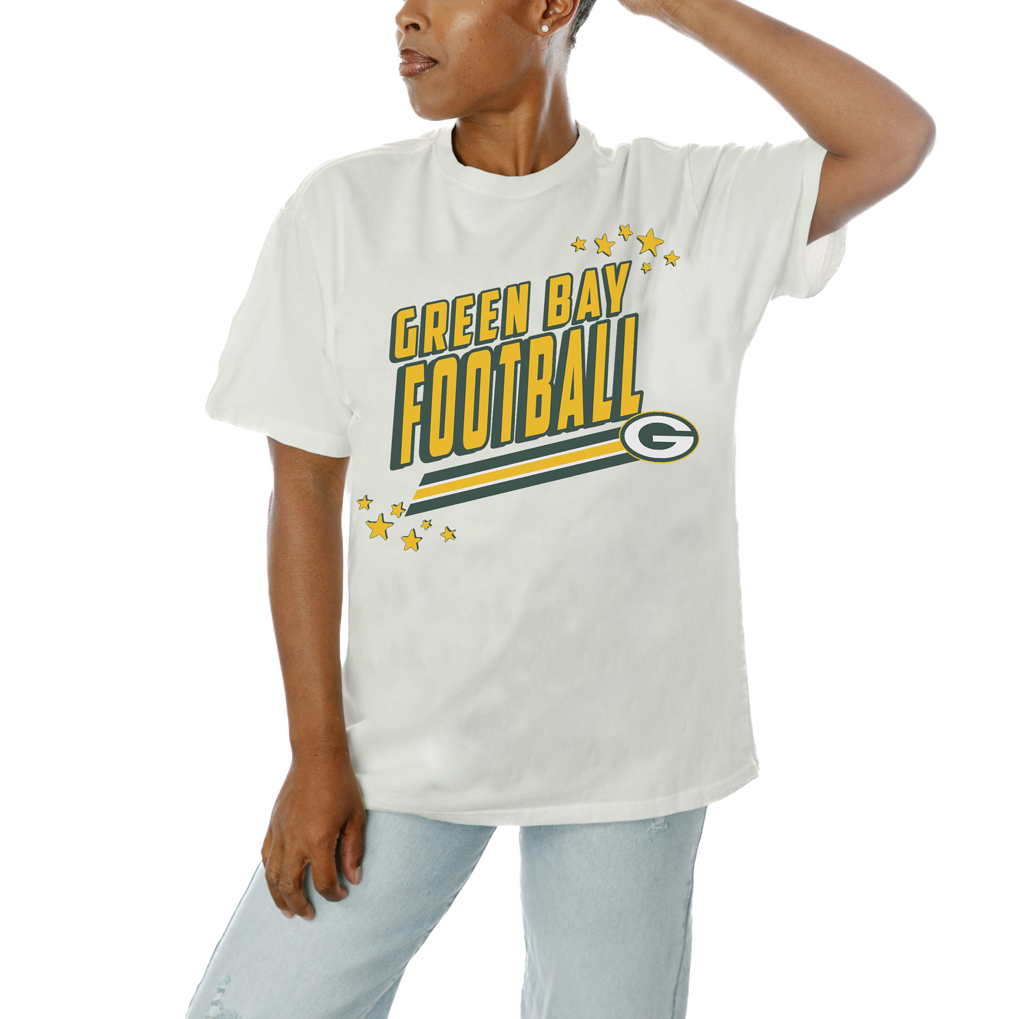 Women's Gameday Couture White Green Bay Packers Coming In Hot T-Shirt