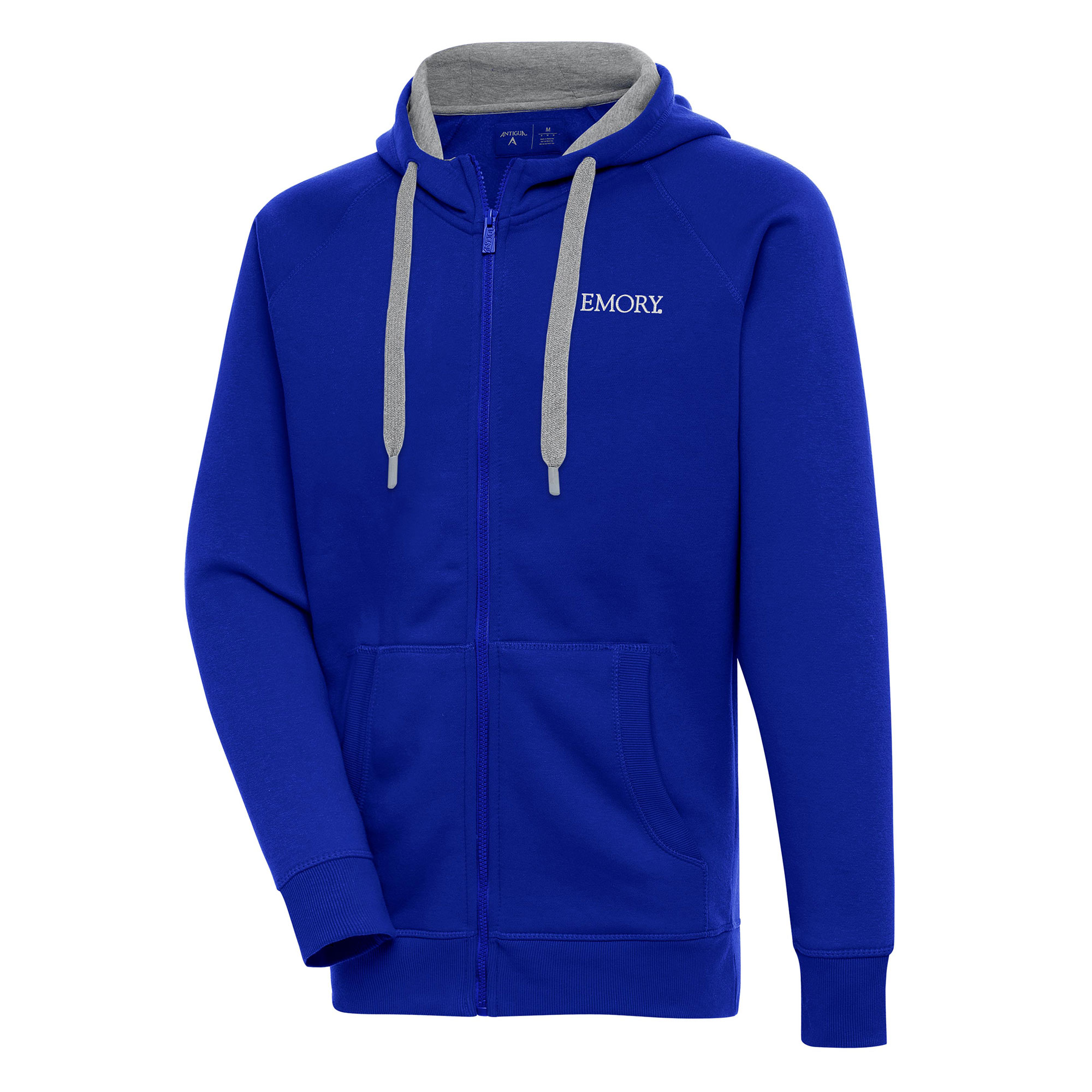 Men's Antigua Blue Emory Eagles Victory Full-Zip Hoodie