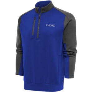 Men's Antigua  Royal/Pewter Emory Eagles Team Quarter-Zip Pullover Top